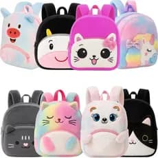 Mochila Infantil De Pelúcia Premium Criança Unicórnio Gatinho, Ursinho Foto  - Envio Imediato