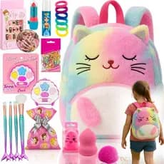 Kit Infantil Criança De Maquiagem Com Mochila de Pelúcia Maletinha Presente Menina - Envio Imediato