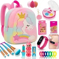 KIT DE MAQUIAGEM INFANTIL COMPLETO PRESENTE MENINA CRIANÇA MOCHILA UNICÓRNIO GATINHO ENVIO IMEDIATO