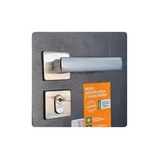 Fechadura de Porta de Madeira Stam 803/35 Externa - Roseta Quadrada - Escovada