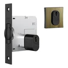 Fechadura Externa Rolete Porta Madeira Pivotante Stam 1005 Máquina 45mm Antique Ouro Velho