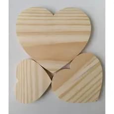 Kit 3 Tábuas De Coração  Em Pinus(p 16cm / M 20,5cm / G 25cm)