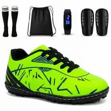 Kit Chuteira Infantil Masculina Society Resistente Leve Confortável Meião Mochila Relógio Caneleira