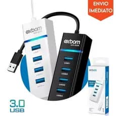 Hub USB 3.0 expansão 4 portas com LED Exbom