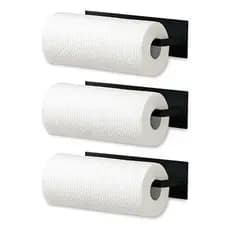Kit 3 Porta Papel Suporte Pano Toalha Rolo Multiuso Ferro Suporte C Adesivo Parede Cozinha Banheiro