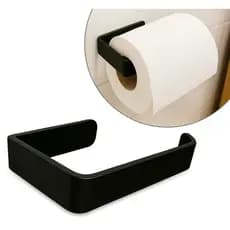 Suporte Porta Papel Higiênico Simples Parede Adesivo 3m Sem furos na Parede em Metal Preto ou Branco