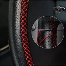 Capa de Volante Costurar à Mão Couro Sintético Carro Caminhonete