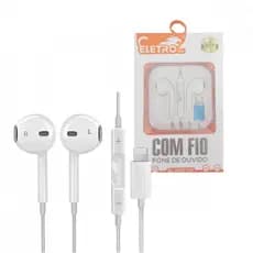 Fone de Ouvido Intra Auricular Com Fio e Microfone Controle de Volume