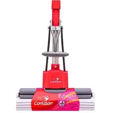 Rodo Mágico Condor Mop PVA Limpa e Seca Vermelho Autolimpante Absorvente Com Cabo