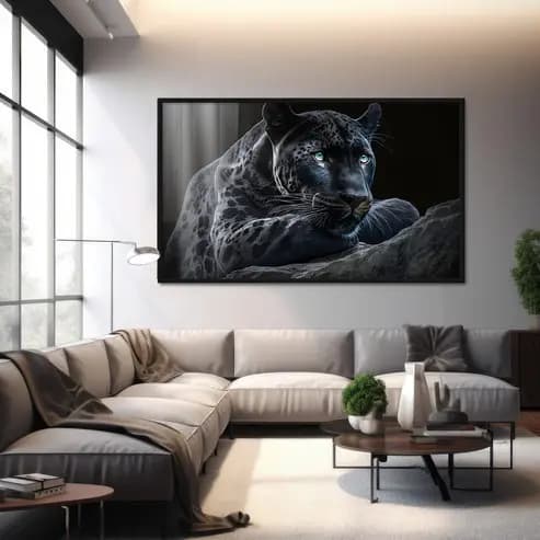 Quadro Decorativo 120x80cm Pantera Negra Luxo Casa Decoração De Parede Mdf Adesivo Sala Quarto