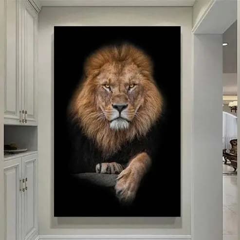 Quadro Decorativo Leão de Judá Luxo Casa Decoração De Parede Mdf Adesivo Sala Quarto