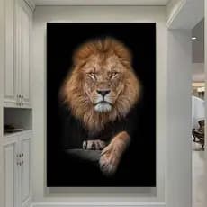 Quadro Decorativo Leão de Judá Luxo Casa Decoração De Parede Mdf Adesivo Sala Quarto