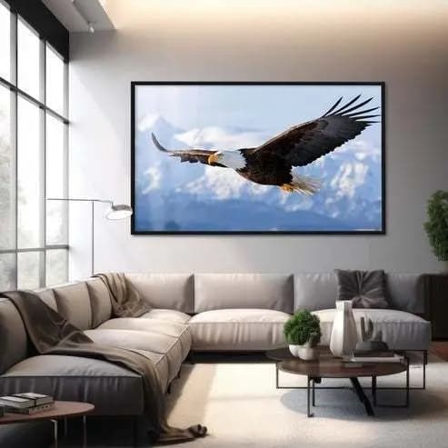 Quadro Decorativo 120x80cm Águia Voando Luxo Casa Decoração De Parede Mdf Adesivo Sala Quarto