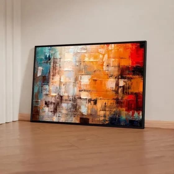 Quadro Decorativo 120x80cm Pintura Abstrata Estilo Espatulada Hall Sala Quarto Casa Decoração De Parede Mdf Adesivo