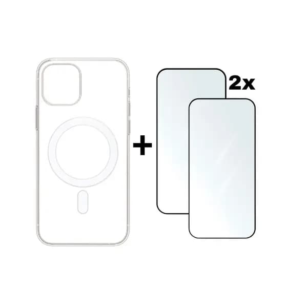 Kit 3em1 Capa MagSafe + 2X Película de Vidro Temperado 3D Para iPhone 11 12 13 14 15 16 Pro Max - KaLRo