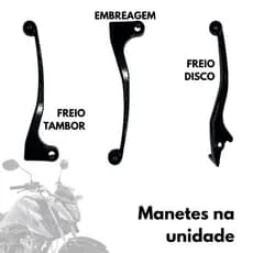 Manetes Freio à Disco - Tambor - Embreagem UNID. Cg Titan Fan 125 150 160 Preto Alta Qualidade