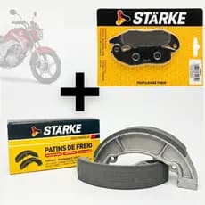 Kit Freio Completo CG 150 160 Titan Fan Start + Pastilha Dianteira Disco + Lona Traseira Moto Honda