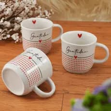 Jogo kit Xícaras de Porcelana Ágata 200ml  Gratidão Faixa
