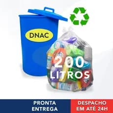 Saco de Lixo Tranparente De Plástico 200 Litros Com 100 Unidades - DNAC