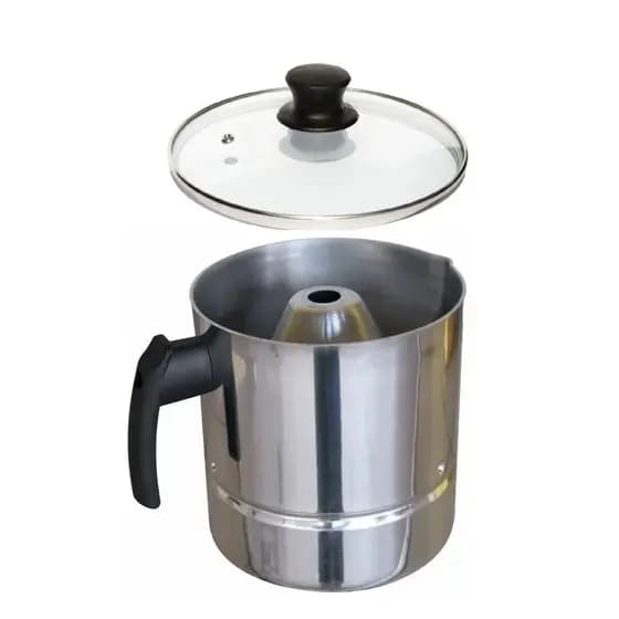 Fervedor Caneca De Leite Anti Derramante Com Tampa De Vidro