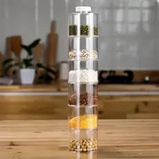 Porta Temperos Torre em Acrílico 6 Potes para Condimentos Empilháveis