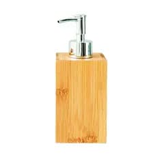 Dispenser Multiuso Porta Sobonete Líquido Madeira Bambu Elegância e Sofisticação Super Kibarato