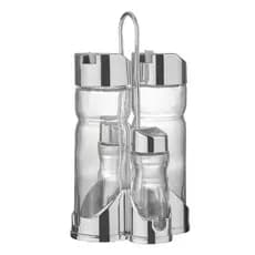 Galheteiro de Vidro com Suporte de Plástico 4 Peças Promoção
