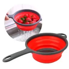 Escorredor Multiuso Retrátil Silicone Vermelho Útil Bazar 22x37cm Kibarato