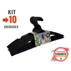 Kit 10 Cabides ECO P/ Organização de Casa e Lojas com Encaixe P/ Cintos, Gravatas e Blusas de Alça