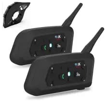 2 Intercomunicadores V6 Pro Bluetooth + Controle P/ Capacete