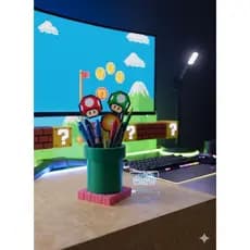 porta caneta Mario Bros 3D