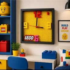 Relógio de Lego 3D relógio de parede infantil relógio de parede personalizado relógio rosa