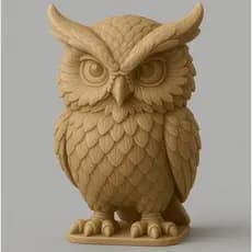 Coruja Decorativa Impressa em 3D – Mini Estátua Detalhada Decorativa Presente