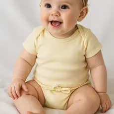 Conjunto Bebê Body Manga Curta Liso + Short Tapa Fralda Canelado Ribana Menino Menina