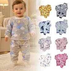 Conjunto Fleece Infantil Bebê Pijama Estampado Blusa e Calça Menino e Menina Tam 1, 2 e 3