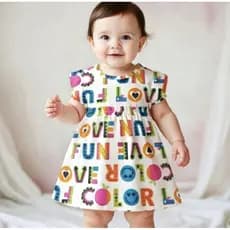 Vestido Menina Infantil Bebê Cotton Primeiros Passos Tamanho 1 2 3