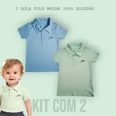 Kit 2 Camisa Gola Polo Menino Infantil Bebê Tamanho 1, 2 e 3 em algodão