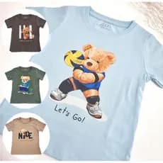 Camiseta 100%algodão Manga Curta Bebê Menino Primeiros Passos Tamanho 1, 2 e 3