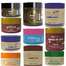 Mascara Vitiss hidratacao profissional brilho intenso Reconstrução mandioca quiabo andiroba tutano argan power bomb
