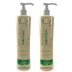 kit Shampoo 1 litro e Condicionador 1L Quiabo Vitiss Combate Pontas Duplas