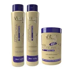 Shampoo+ Condicionador 500+ Mascara 1k Andiroba cabelo cacheado cachos Vibrante vitss