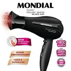Secador De Cabelo Mondial Power Shine Black Sc-13 Preto 220v