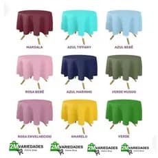 Toalha de Mesa Oxford 1,50m Redonda ou Quadrada para Buffet - Mesa de 4 cadeiras