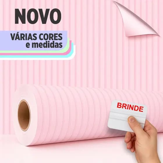 Papel De Parede Adesivo Ripado Colorido (Barrado)