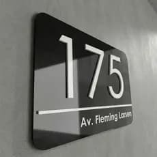 Placa Número Residencial Acrílico Moderna Para Casa Fachada Muro