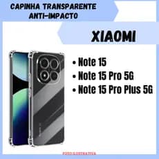Capinha Transparente Anti Impacto Xiaomi Redmi Note 15 / Note 15 Pro 5G / Note 15 Pro Plus 5G (CF09).