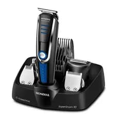 Máquina de cortar cabelo Aparador Mondial BG-03 Preto e Azul 10 EM 1 BIVOLT