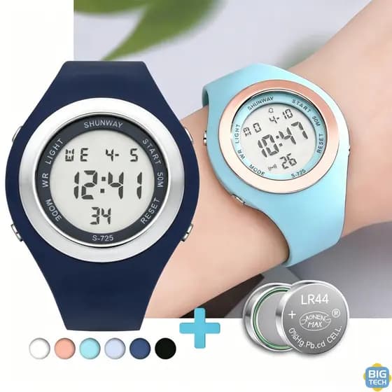 Relogio Feminino Digital A Prova D 'Água Led Esportivas Cronômetro Original S-725
