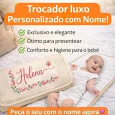 Trocador de Bebê Personalizado com Nome do Bebê l Portátil  Impermeável