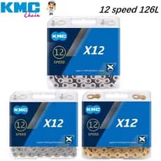Corrente De Bicicleta KMC X12 12 Velocidades 126L MTB Mountain Bike 12s Ouro/Prata De Estrada